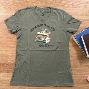 Green Short Sleeve Tee Book Lovers